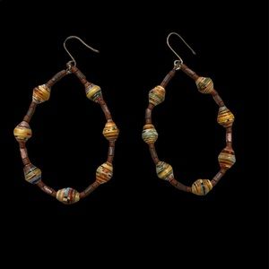 Ethnic Earrings One of a Kind Made w/ Quality Beads of Clay, Metal & Earings